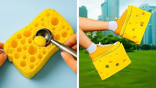 🧀 هل تتوقع رؤية حذاء محشو بالجبنة؟ شاهد تعديلات مذهلة للأحذية لن تصدقها! 👟✨