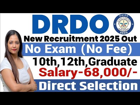 DRDO Recruitment 2025|No Exam,No Fee|DRDO Vacancy 2025|Technical Government job|Govt Jobs March 2025