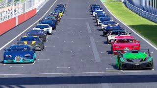 Can Bugatti Bolide Alien Engine overtake ALL Bugatti Hypercars in one lap at Red Bull Ring?