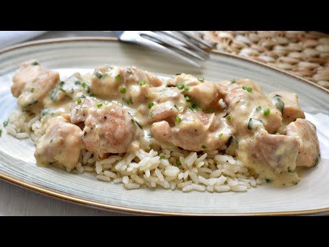 Pollo en salsa a las finas hierbas