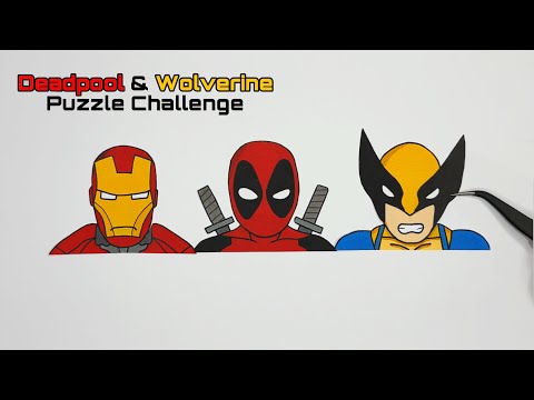 Deadpool and Wolverine Trending Puzzle Challenges Paper Game ❤️💛