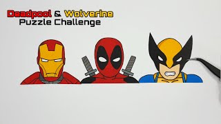 Deadpool and Wolverine Trending Puzzle Challenges Paper Game ❤️💛