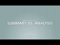 Improving Analysis in Essays