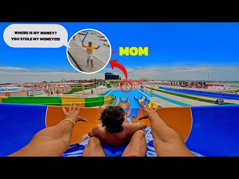BROS ESCAPING ANGRY MOM IN THE WATER PARK & @varavaraarena  (Funny ParkourPOV Comedy)