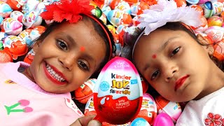NEW! 200 Colored Glitter Kinder Surprise Eggs Toys Opening A Lot Of Kinder Joy Chocolste ASMR#184