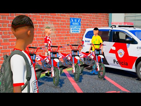 RESGATANDO MINI MOTO DO PATIO DA POLICIA COM MEUS AMIGOS NO GTA 5 O FILME