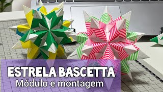 Como fazer o módulo e montar Estrela Bascetta (origami) canhotos e destros - recorte da aula ao vivo