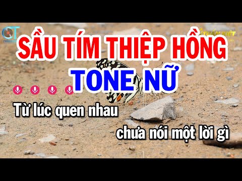 Karaoke Sầu Tím Thiệp Hồng Tone Nữ ( A#m ) Nhạc Sống Hay Nhất | Karaoke Tuấn Kiệt