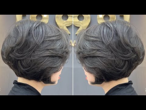 A Beautiful Layered Bob Haircut With Graduation | Short Bob Hair Cutting Tips & Techniques