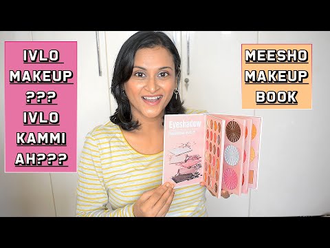 Trying Viral MEESHO Makeup Book - Eyeshadows, Highlighters, Blush, Contour in ONE Palette