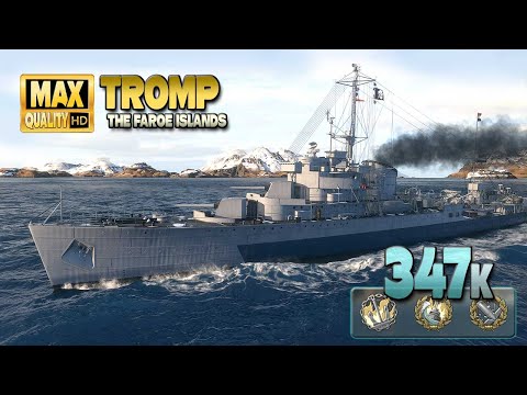 Destroyer Tromp  Great result on map The Faroe Islands   World of Warships