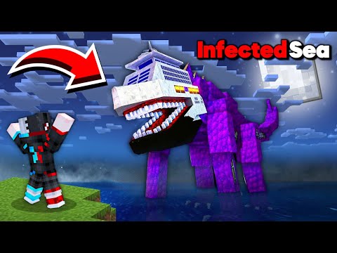Using INFECTED SEA to TROLL Villagers in Minecraft...