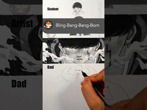 Bling-Bang-Bang-Born Dad vs Artist how to draw Mashle #anime #sketch