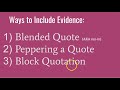 Citing Evidence and Text Citations Mastery