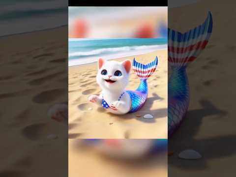 Kitten found a mermaid costume #funny #cat #cutecat #catlover #kitten