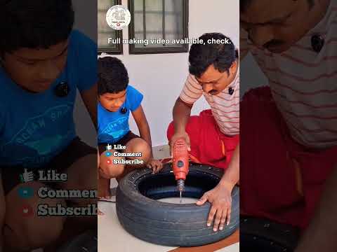 Tyre Swing making... ടയർ ഊഞ്ഞാൽ ഉണ്ടാക്കി 👍👍👍