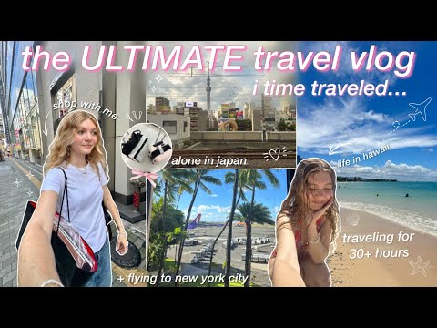 ALONE IN TOKYO & HAWAII: traveling for 30+ hours ✈️ japan shopping vlog, layover & i time traveled!!