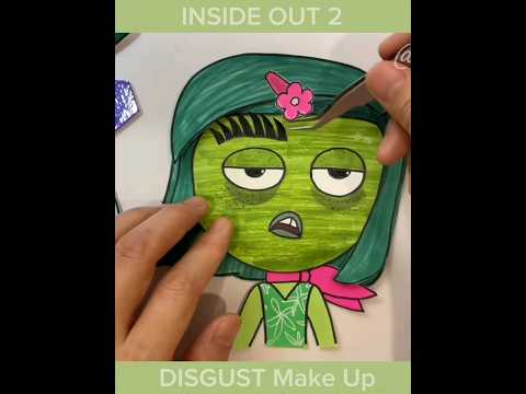 DISGUST Make up❤️Inside Out 2  #insideout  #asmr #papercraft #makeup #paperdiy