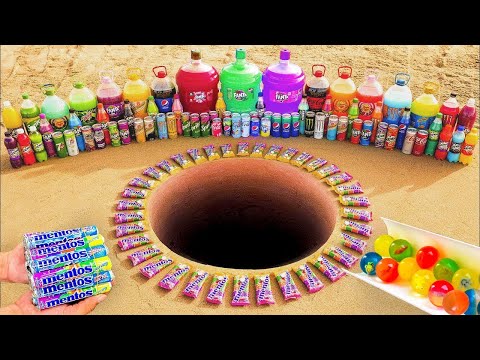 Experiment: Big Coca-Cola, Mirinda, Sprite, Pepsi, Clipper, Fanta and Mentos in the Underground Hole