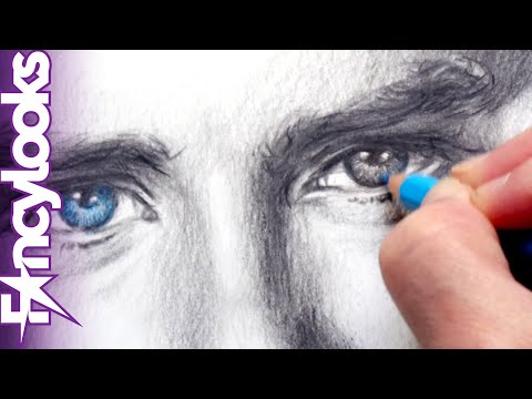 Experimento: Pintar ojos azules en retrato gris