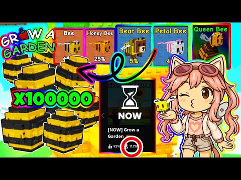ABRIENDO MUCHOS HUEVOS ABEJA y SEMILLAS en HACER CRECER UN JARDIN *GROW A GARDEN* ROBLOX