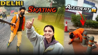 Delhi Skating Accident ☠️😱 // Skating Stunts 🥶//Rajiv Chowk ￼😍 // Skating Event 😎|| #delhi #skating