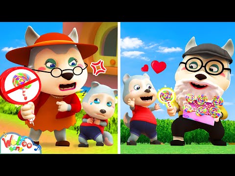 No more candy, Wolfoo! Strick Grandma vs Fun Grandpa! Who Loves Wolfoo More? Wolfoo Family Song