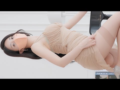 [4K 고화질 룩북] 눈을 뗄 수 없는 몸매 베이지원피스 코디 직캠♥️ bikini Lookbook model 레이싱 모델 장미