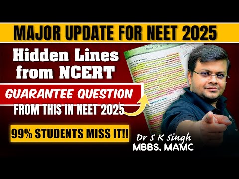 NTA NEET 2025 Latest Update | Hidden Lines from NCERT Biology | NEW NCERT Update for NEET 2025