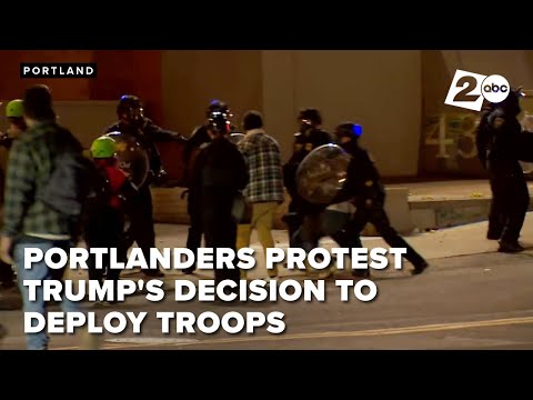 Protesters rally outside Portland ICE facility as Trump says he's deploying troops