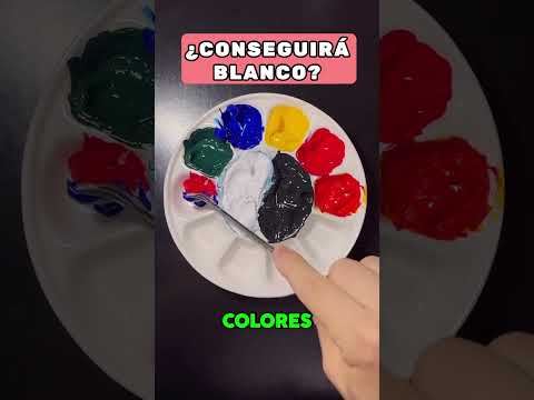 color BLANCO con los COLORES PRIMARIOS 🖌️😱 #shorts #curiosidades #arte #colors #wow