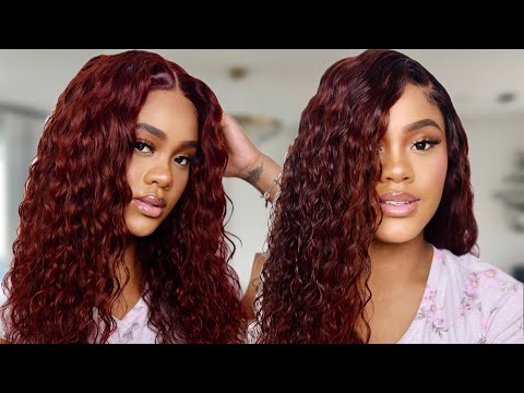 OMG! One Wig Two Looks🔥Double Wear Flip n Go Reddish Brown Water Wave Lace wig Install ft Klaiyihair