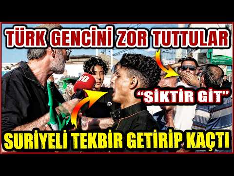TÜRK GENÇLERİNİ ZOR ZAPT ETTİLER, SURİYELİ GENÇ DURDUK YERE TEKBİR GETİREREK PROVOKE EDİP KAÇTI!