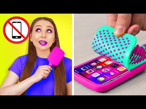 COOL TIK TOK PHONE HACKS || DIY Squishy Ideas! Sneaking Phone into Class by 123 GO! SCHOOL