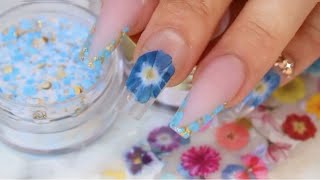 🌸UÑAS FLORALES🌸CON FOIL💅🏼