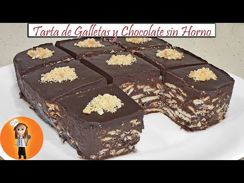 Tarta de Galletas y Choco sin Horno | Receta de Cocina en Familia