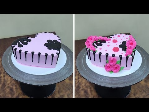 Heart Shape Cake Decorating | Chocolate Heart Cake | Heart Cake