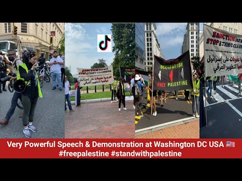 Powerful Speech, Demonstration in Washington DC USA to reject Naftali Bennett's Visit to White House