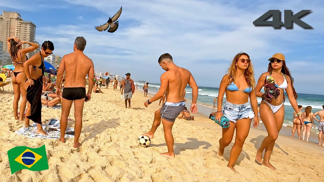 4K IPANEMA BEACH Walking on the sands | Brazil Beach Walk 🇧🇷