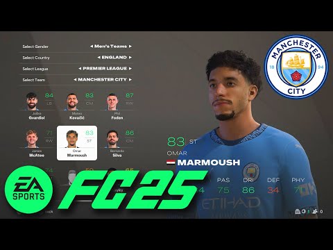 MANCHESTER CITY SQUAD 2025 - ALL PLAYER FACES & RATINGS EA FC 25