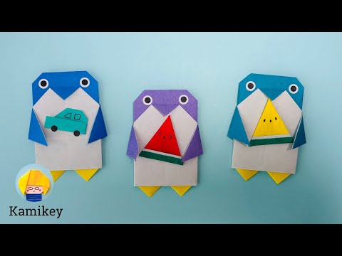 【折り紙】ペンギン（わかりやすい音声解説）