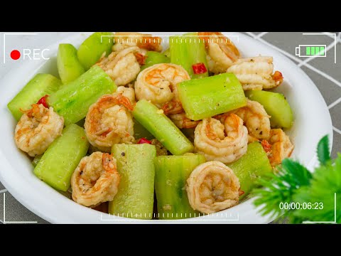 Wow ... This is the Best way to cook Shrimp with Cucumber💯✅Tastiest ever