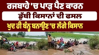ਰਜਬਾਹੇ 'ਚ ਪਾੜ ਪੈਣ ਕਾਰਨ  ਡੁੱਬੀ ਕਿਸਾਨਾਂ ਦੀ ਫਸਲਖੁਦ ਹੀ ਬੰਨ੍ਹ ਬਨਾਉਣ 'ਚ ਲੱਗੇ ਕਿਸਾਨ