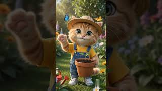 Fluffy Ginger Cat Grows Sweet Strawberries! 🌱 Cute Cat Gardening Vlog🐱ஜிஞ்சர் பூனை ஸ்ட்ராபெரரி செடி