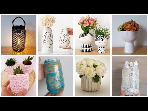 أفكار 💡 عندك برطمانات اصنعي اجمل ديكورات لبيتك بأقل تكلفة اصنعيها بنفسك #diy #craft #ideas #idee