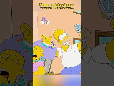 Homer est doué pour couper les cheveux.