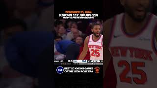 12/25/24: Knicks 117, Spurs 114 | Wemby (42) vs Mikal (41)