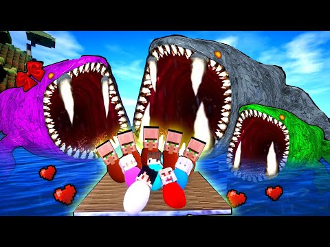 1000 HARI  DI ADOPSI KELUARGA THE BLOOP WARNA WARNI DI MINECRAFT SAMPAI JADI PUTRI DUYUNG JAHAT