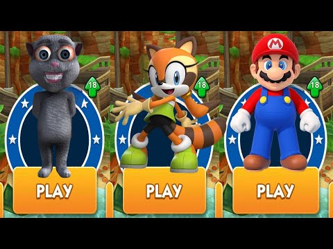 SONIC DASH - MARINE vs SUPER MARIO vs TALKING JUAN SUBWAY RUN vs ALL BOSSES ZAZZ EGGMAN