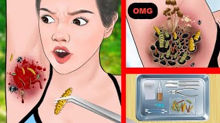 ASMR | Woman doing yoga in the wild parasitized by insects｜Trypophobia | asmr for sleep
